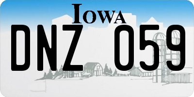 IA license plate DNZ059