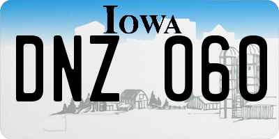 IA license plate DNZ060