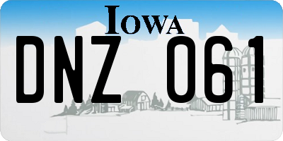 IA license plate DNZ061