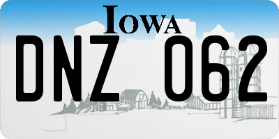 IA license plate DNZ062