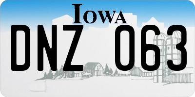 IA license plate DNZ063