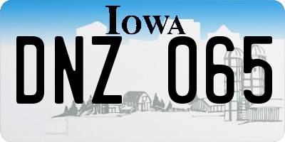 IA license plate DNZ065