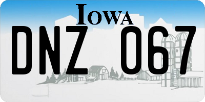 IA license plate DNZ067