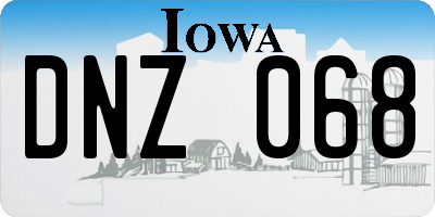 IA license plate DNZ068