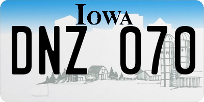 IA license plate DNZ070