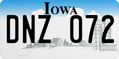 IA license plate DNZ072