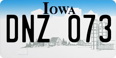 IA license plate DNZ073