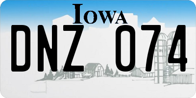 IA license plate DNZ074