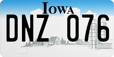 IA license plate DNZ076