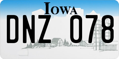IA license plate DNZ078
