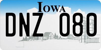 IA license plate DNZ080
