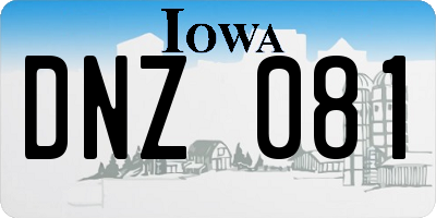 IA license plate DNZ081