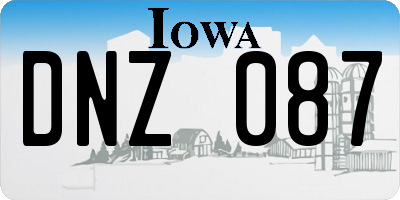 IA license plate DNZ087