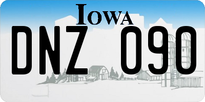 IA license plate DNZ090