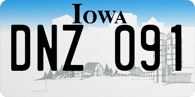 IA license plate DNZ091
