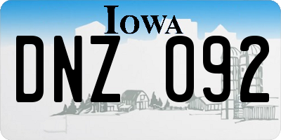 IA license plate DNZ092