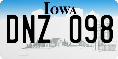 IA license plate DNZ098