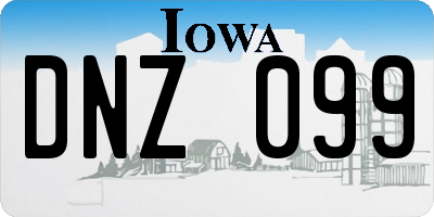 IA license plate DNZ099