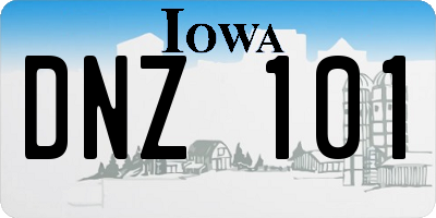 IA license plate DNZ101