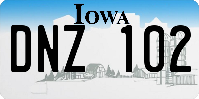 IA license plate DNZ102