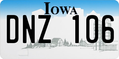 IA license plate DNZ106
