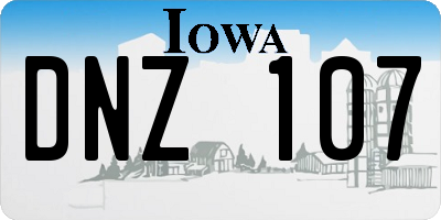 IA license plate DNZ107