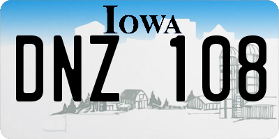IA license plate DNZ108