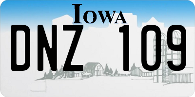 IA license plate DNZ109
