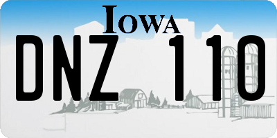 IA license plate DNZ110