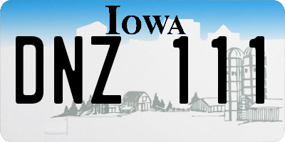 IA license plate DNZ111