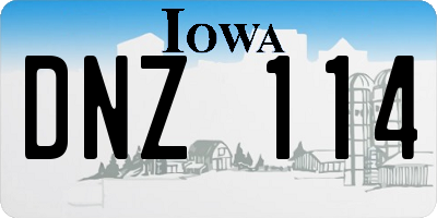 IA license plate DNZ114
