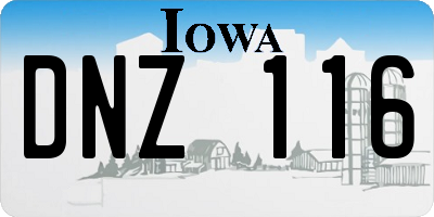 IA license plate DNZ116