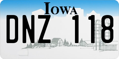 IA license plate DNZ118