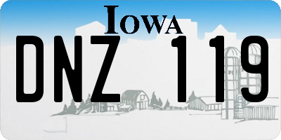 IA license plate DNZ119