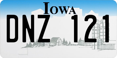 IA license plate DNZ121