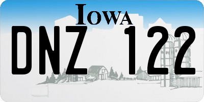 IA license plate DNZ122