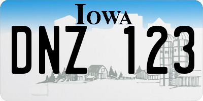 IA license plate DNZ123