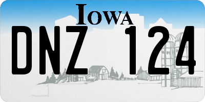 IA license plate DNZ124