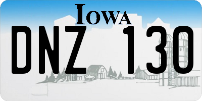 IA license plate DNZ130