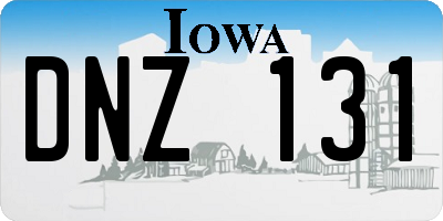 IA license plate DNZ131