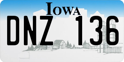 IA license plate DNZ136