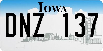 IA license plate DNZ137