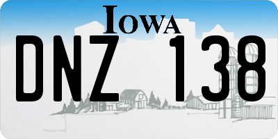 IA license plate DNZ138