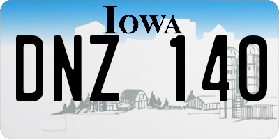 IA license plate DNZ140