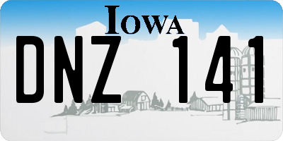 IA license plate DNZ141