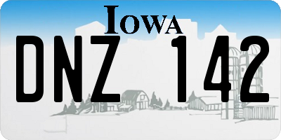 IA license plate DNZ142