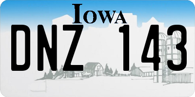 IA license plate DNZ143