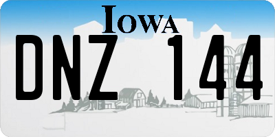 IA license plate DNZ144