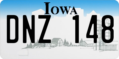 IA license plate DNZ148