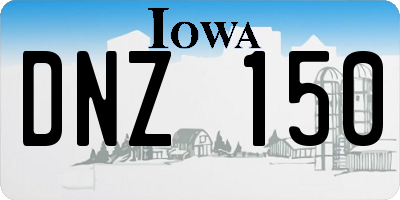 IA license plate DNZ150